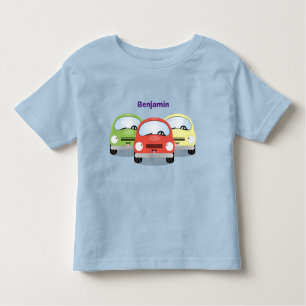 Cute kawaii cars cartoon illustration toddler T-Shirt