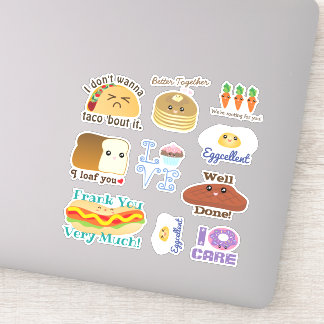 Cute Kawaii Cartoon Food Doodle Funny Puns Sayings