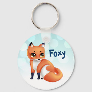Cute Kawaii cartoon fox Key Ring