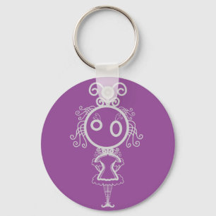 Cute Kawaii Cartoon Girl Key Ring