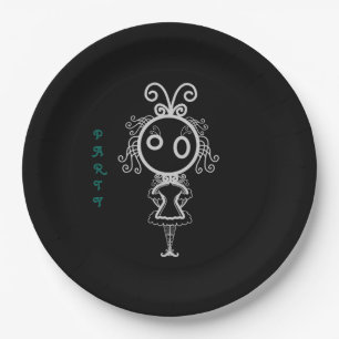 Cute Kawaii Cartoon Girl Paper Plate