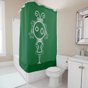 Cute Kawaii Cartoon Girl Shower Curtain