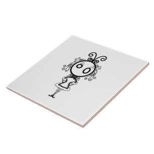 Cute Kawaii Cartoon Girl Tile