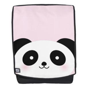 Cute Kawaii Cartoon Panda Bear Face Pink Backpack