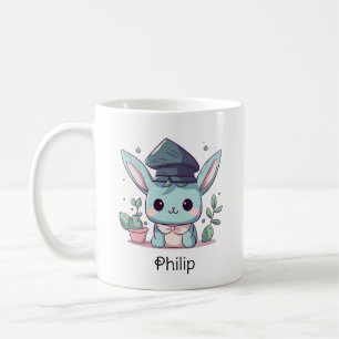 Cute Kawaii Cartoon Personalized Graduation Coffee Mug
