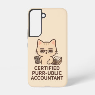 Cute Kawaii Cat Certified Public Accountant Funny Samsung Galaxy Case
