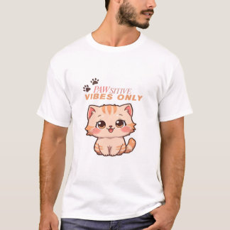 Cute Kawaii Cat Design on T-shirts