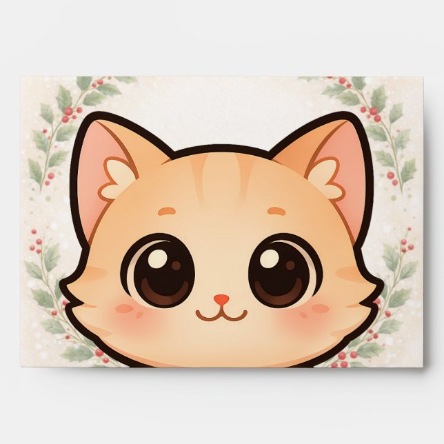 Cute Kawaii Cat Face Envelopes (Front)