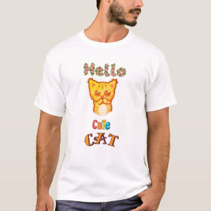 Cute Kawaii Cat Face Graphic T-Shirt 