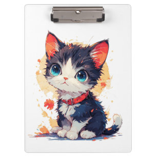 Cute Kawaii Cat for Cat Lovers Clipboard