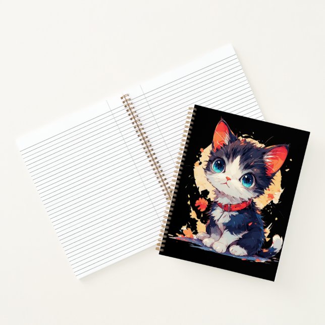 Cute Kawaii Cat for Cat Lovers Spiral Notebook (Inside)