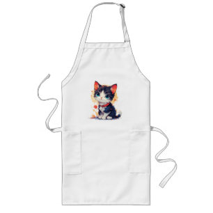 Cute Kawaii Cat for Cat Lovers T-shirt  Long Apron