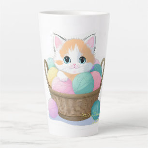 Cute kawaii cat latte mug