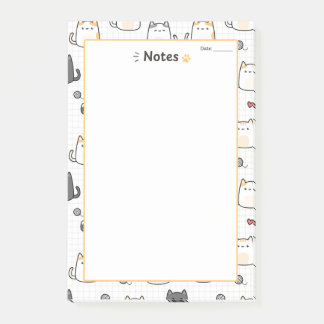 Cute Kawaii Cat Notes Notepad