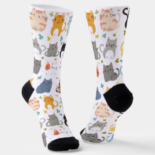 Cute Kawaii Cat Pattern Socks 
