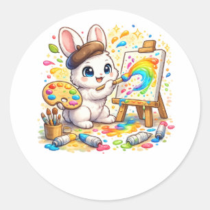 Cute Kawaii Cat T-Shirt Fantasy Cartoon Kitty Ar Classic Round Sticker