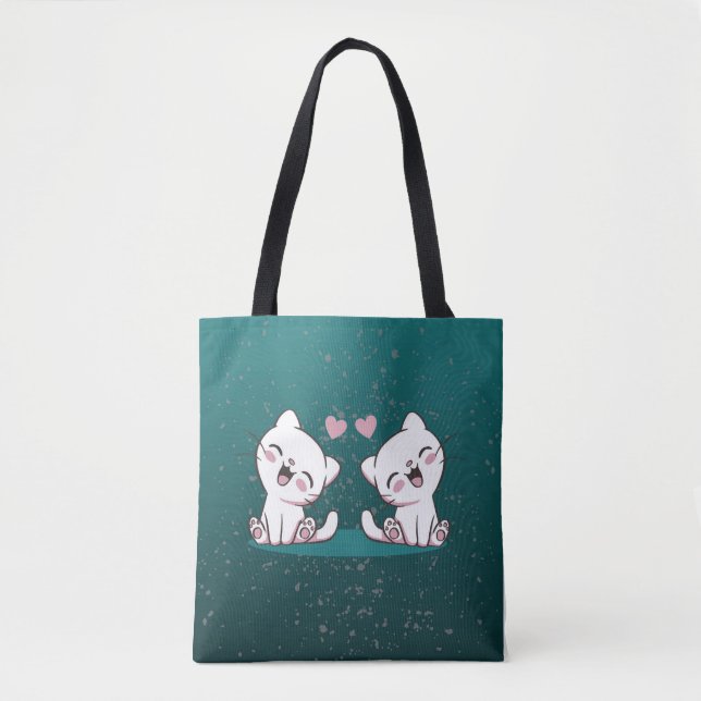 CUTE KAWAII CAT TOTE BAG (Front)