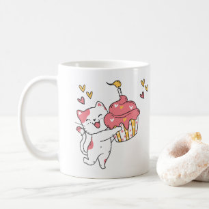 Cute Kawaii cat with cupcake  Coffee Mug