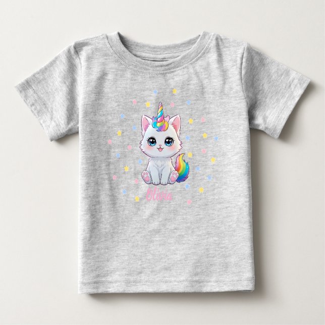 Cute Kawaii Caticorn Baby T-shirt  (Front)