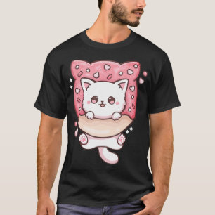 Cute Kawaii Cats Doughnut Anime Lover Otaku Fun Ca T-Shirt