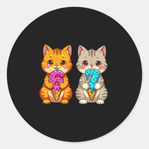 Cute Kawaii Cats Neko 67 Drip Meme Funny Six Seven Classic Round Sticker