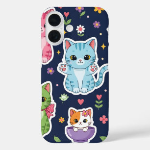 Cute Kawaii Cats Neko Funny Kitten Cat Lover Gift  iPhone 16 Case