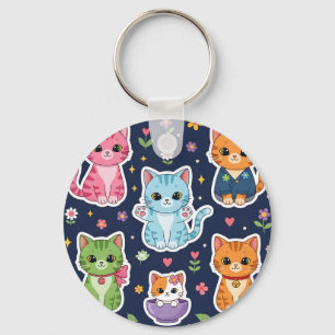 Cute Kawaii Cats Neko Funny Kitten Cat Lover Gift Key Ring