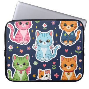 Cute Kawaii Cats Neko Funny Kitten Cat Lover Gift  Laptop Sleeve