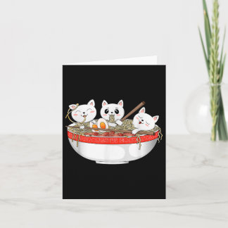 Cute Kawaii Cats Ramen Noodles Anime Japanese Cat  Card