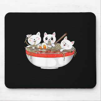 Cute Kawaii Cats Ramen Noodles Anime Japanese Cat  Mouse Pad