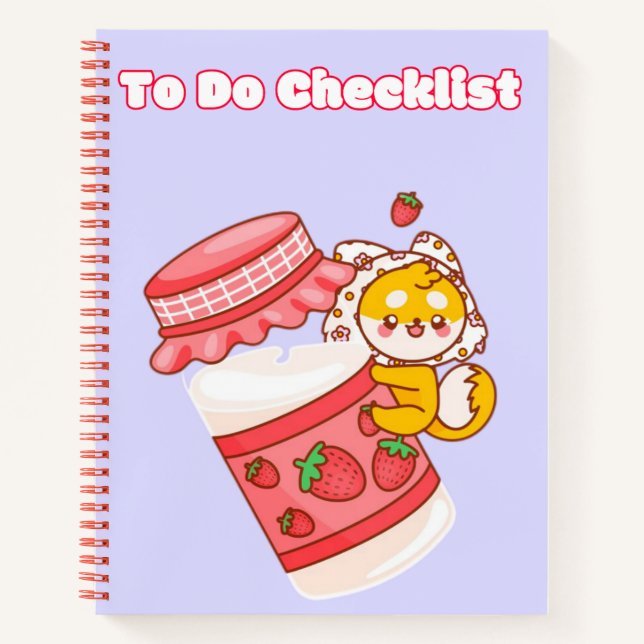 Cute Kawaii Checklist 💗✨💜 Notebook (Front)
