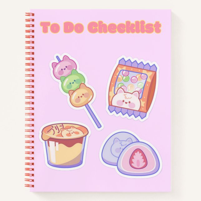 Cute Kawaii Checklist 💗✨ Notebook (Front)