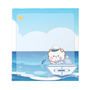 Cute Kawaii Chibi Captain of the Sea Notepad