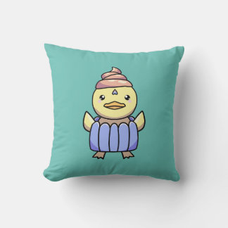 Cute Kawaii Chibi Cupcake Duck Pillow