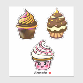 Cute Kawaii Chibi Cupcakes 