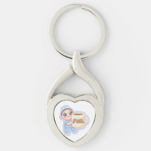 Cute Kawaii Chibi Nurse Giant Coffee Fuel  Key Ring