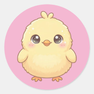 Cute Kawaii Chick Round Sticker Sheet