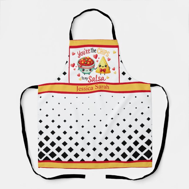 Cute Kawaii Chips and Salsa Apron (Front)