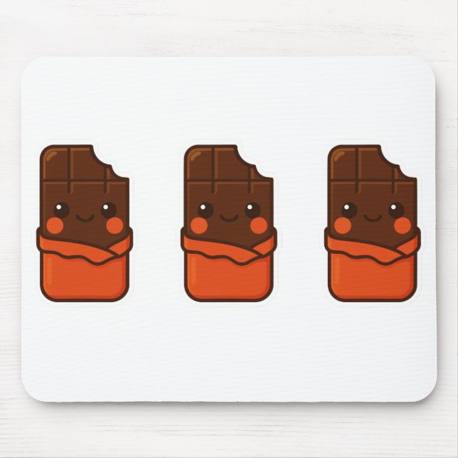 Cute Kawaii Chocolate Bar Mouse Pad (Front)