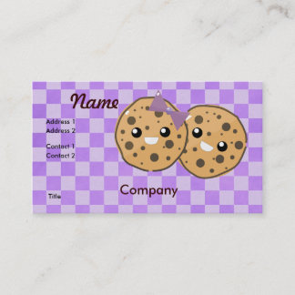 Cute Kawaii Chocolate Chip Cookie Couple Business Card