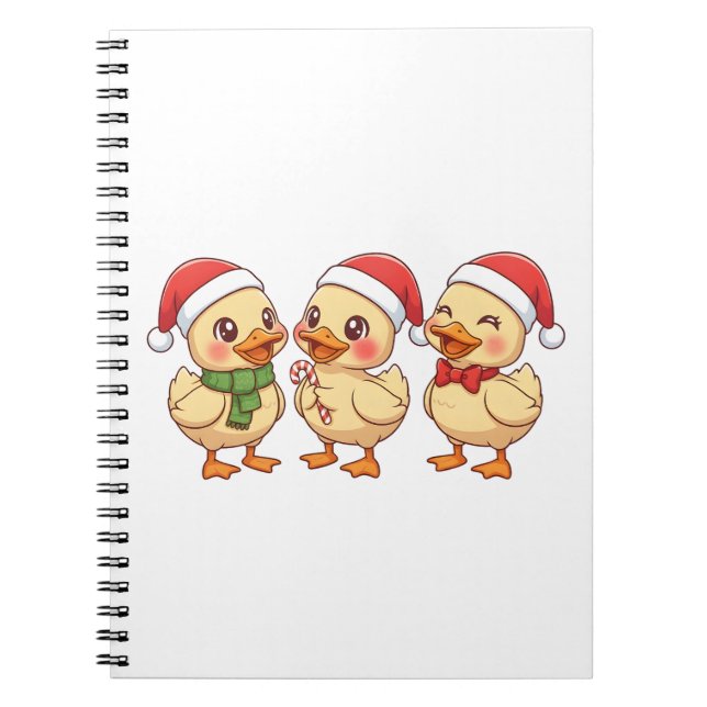 Cute Kawaii Christmas Ducks | Festive Holiday  Notebook (Front)