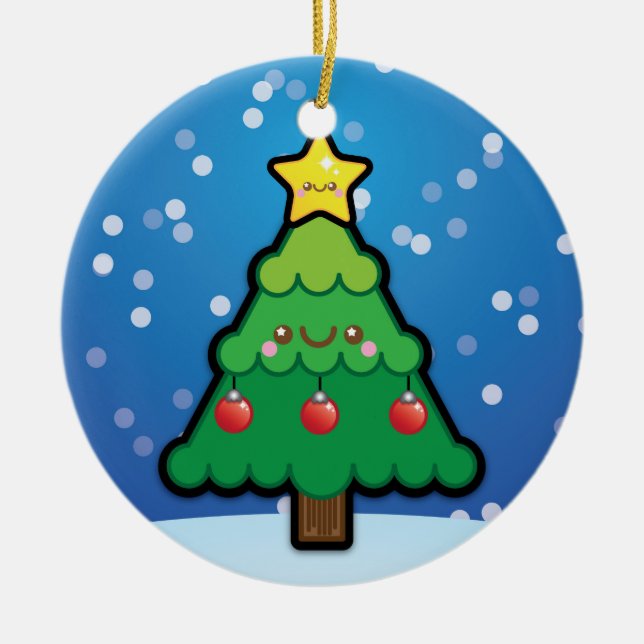Cute Kawaii Christmas Tree Decoration (Front)