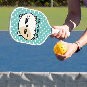 Cute Kawaii Chubby Angry Mochi Cat  Pickleball Paddle