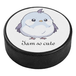 Cute Kawaii Chubby Bird Cartoon - Adorable Pastel  Hockey Puck