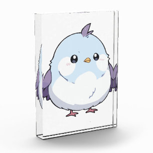 Cute Kawaii Chubby Bird Cartoon - Adorable Pastel  Photo Block