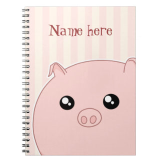 Cute Kawaii chubby pink pig Notebook