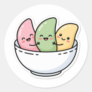 Cute Kawaii Chuseok Korean Songpyeon Rice Cakes St Classic Round Sticker