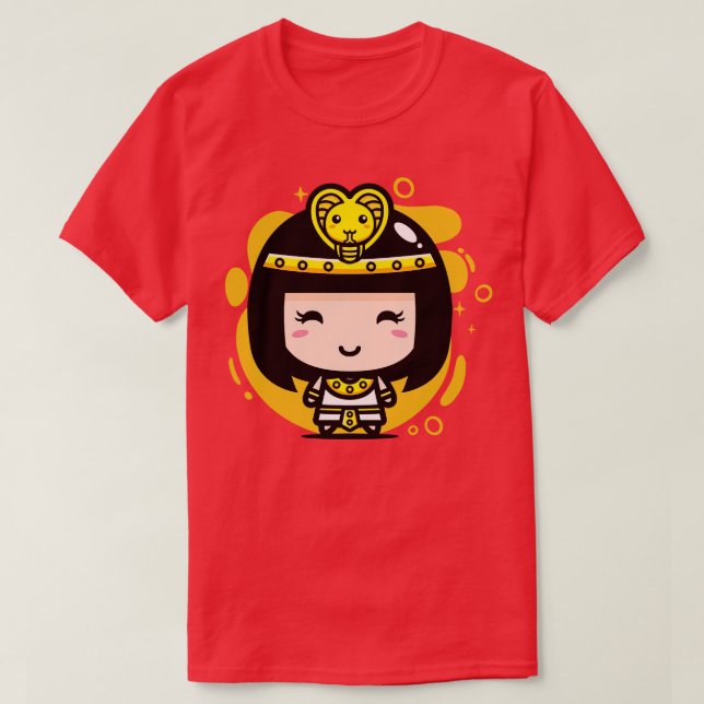 Cute Kawaii Cleopatra Egyptian Chibi Style Cleopat T-Shirt (Design Front)