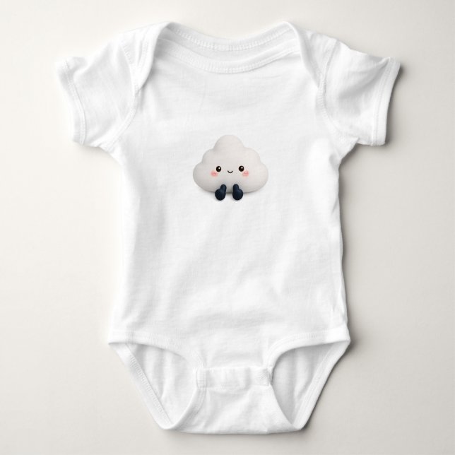 Cute Kawaii Cloud Baby Bodysuit (Front)
