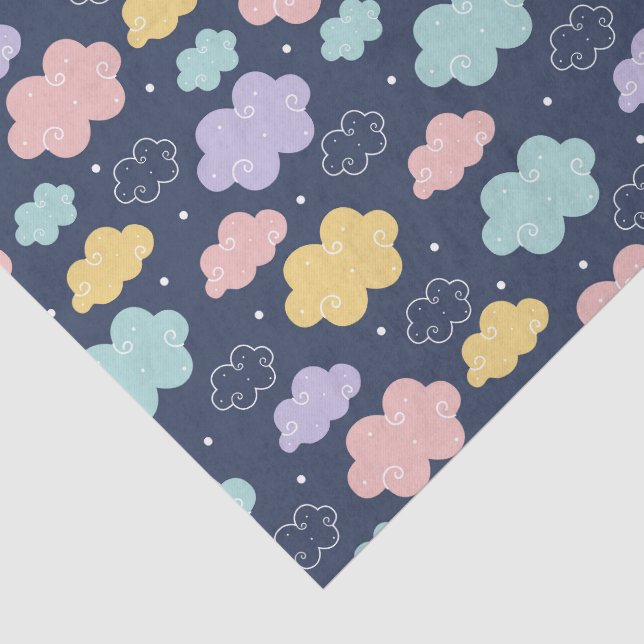 Cute Kawaii Cloud Pattern Tissue Paper (Detail)